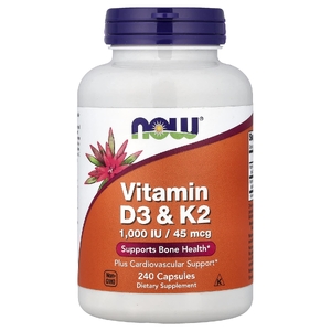 NOW Foods, витамины D3 и K2, 240 капсул