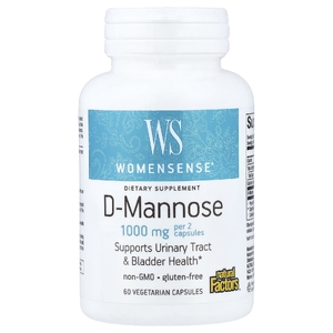 Natural Factors, Womensense®, D-манноза, 60 вегетарианских капсул (500 мг в 1 капсуле)