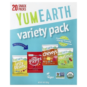YumEarth, Ассорти, 20 упаковок снеков по 14 г (0,5 унции)