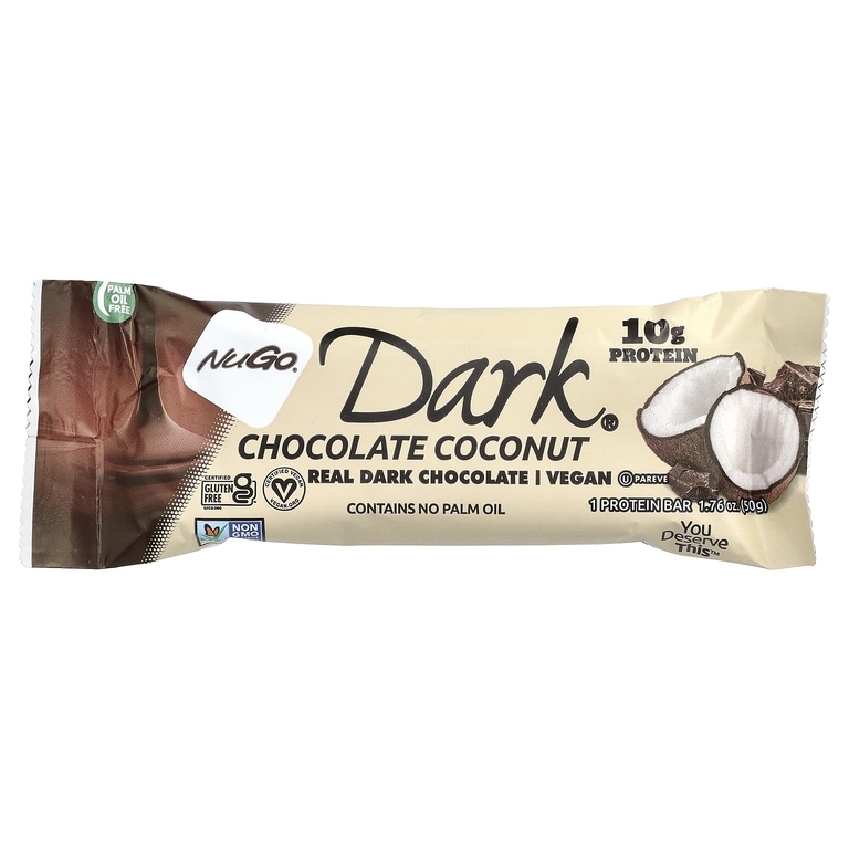 NuGo Nutrition, Dark®, протеиновые батончики, шоколад и кокос, 12 батончиков по 50 г (1,76 унции)