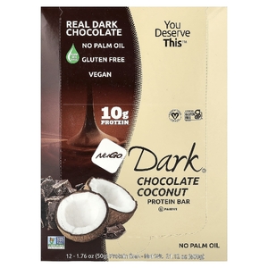 NuGo Nutrition, Dark®, протеиновые батончики, шоколад и кокос, 12 батончиков по 50 г (1,76 унции)
