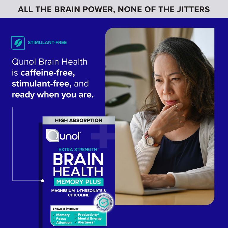 Qunol, Brain Health Memory Plus, 60 таблеток