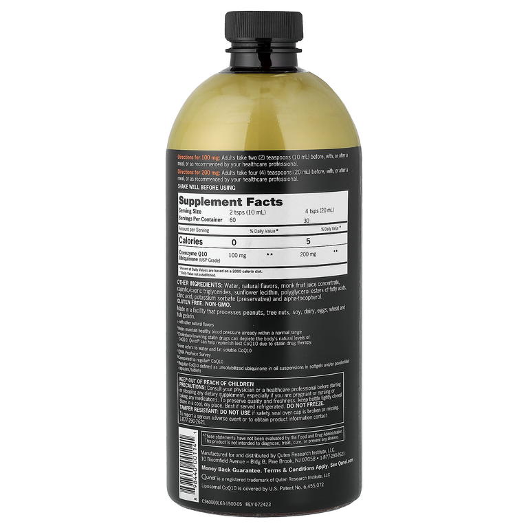 Qunol, жидкий коэнзим Q10, со вкусом апельсина и ананаса, 600 мл (20,3 жидк. унции)