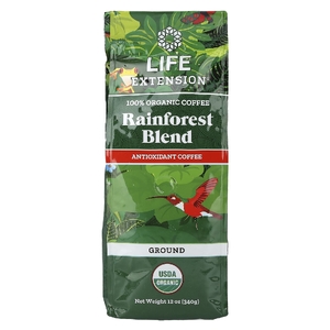 Life Extension, 100% органический кофе, смесь тропических лесов, молотый, 340 г (12 унций)