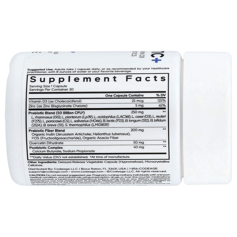 Codeage, Probiotic+, 30 растительных капсул