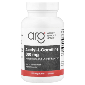 Allergy Research Group, ацетил-L-карнитин, 500 мг, 100 вегетарианских капсул