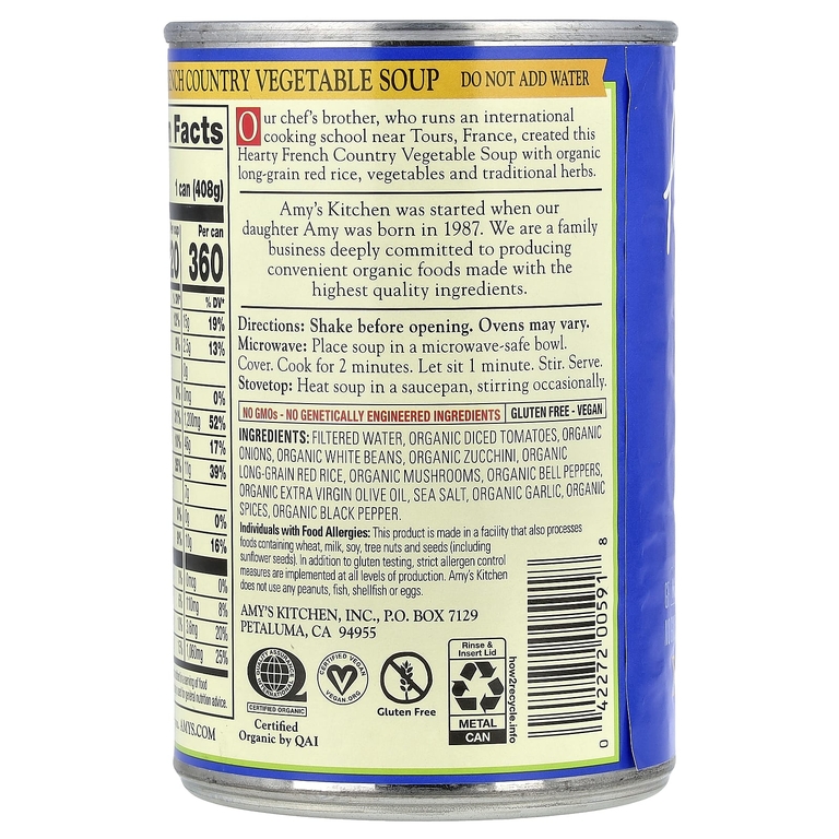 Amy's, Hearty Organic Soups, французские овощи, 408 г (14,4 унции)