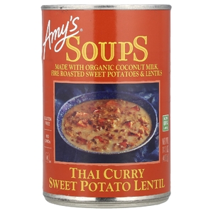 Amy's, Soups, тайский карри, батат и чечевица, 400 г (14,1 унции)
