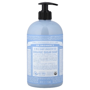 Dr. Bronner's, детское органическое мыло с сахаром, 4 в 1, без запаха, 710 мл (24 жидк. унции)