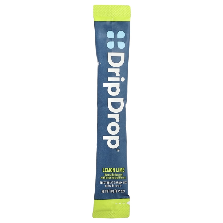 DripDrop, Electrolyte Drink Mix, Lemon Lime, 8 Sticks, 0.35 oz (10 g) Each