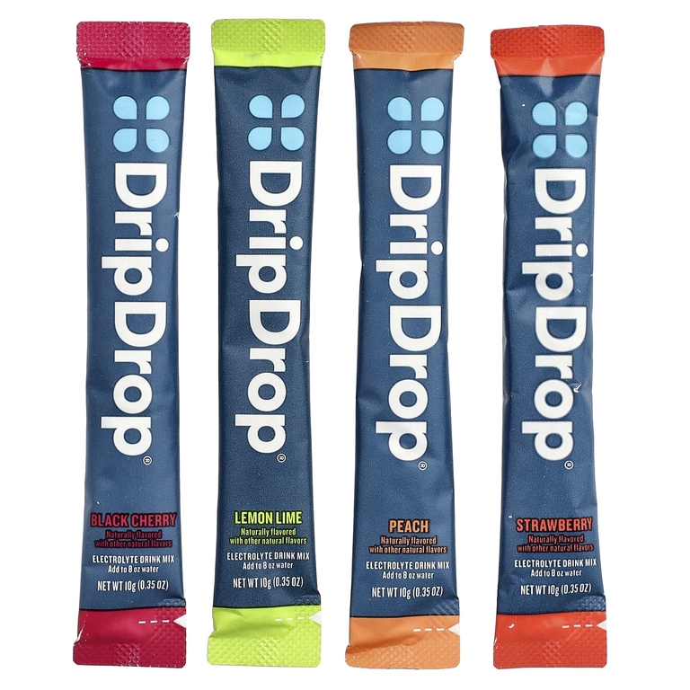 DripDrop, Electrolyte Drink Mix, Sunburst Variety, 8 Sticks, 0.35 oz (10 g) Each