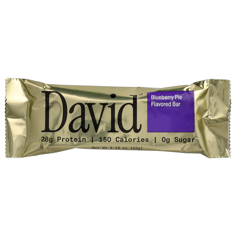 David Protein , Protein Bar, Blueberry Pie, 12 Bars, 2.19 oz (62 g) Each