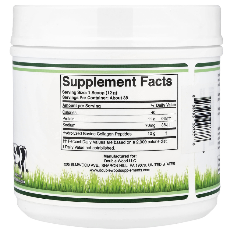 Double Wood Supplements, пептиды коллагена, тип I, II и III, 456 г (16,08 унции)