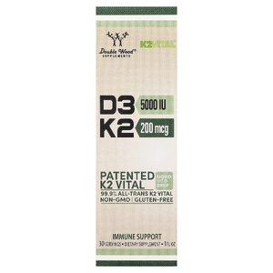 Double Wood Supplements, жидкие капли с витамином D3 и K2, 30 мл