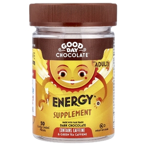 Good Day Chocolate, Energy Supplement, For Adults, Dark Chocolate, 50 Candy Coated Pieces