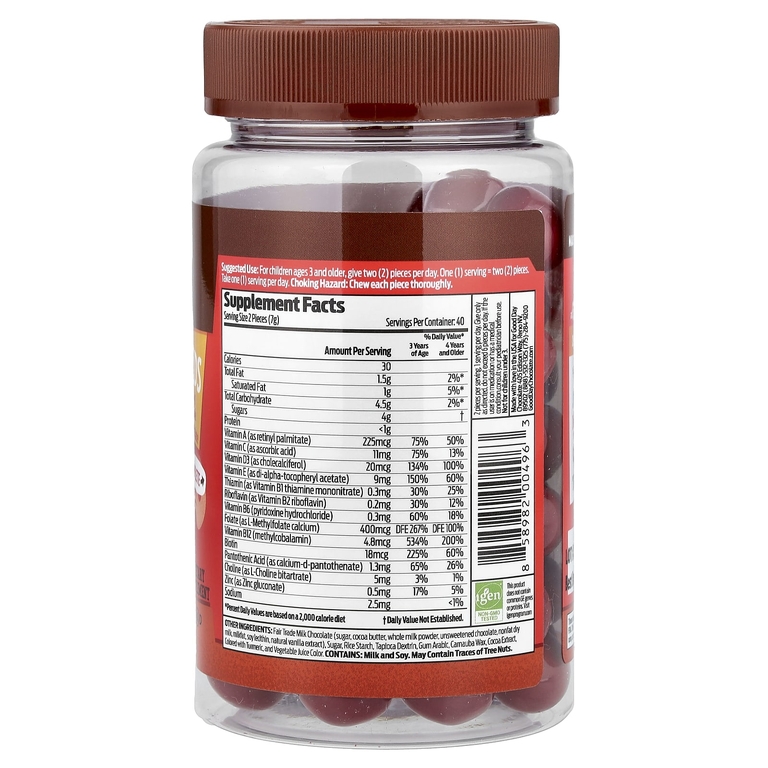 Good Day Chocolate, Multivitamin for Kids, Chocolate, 80 Pieces