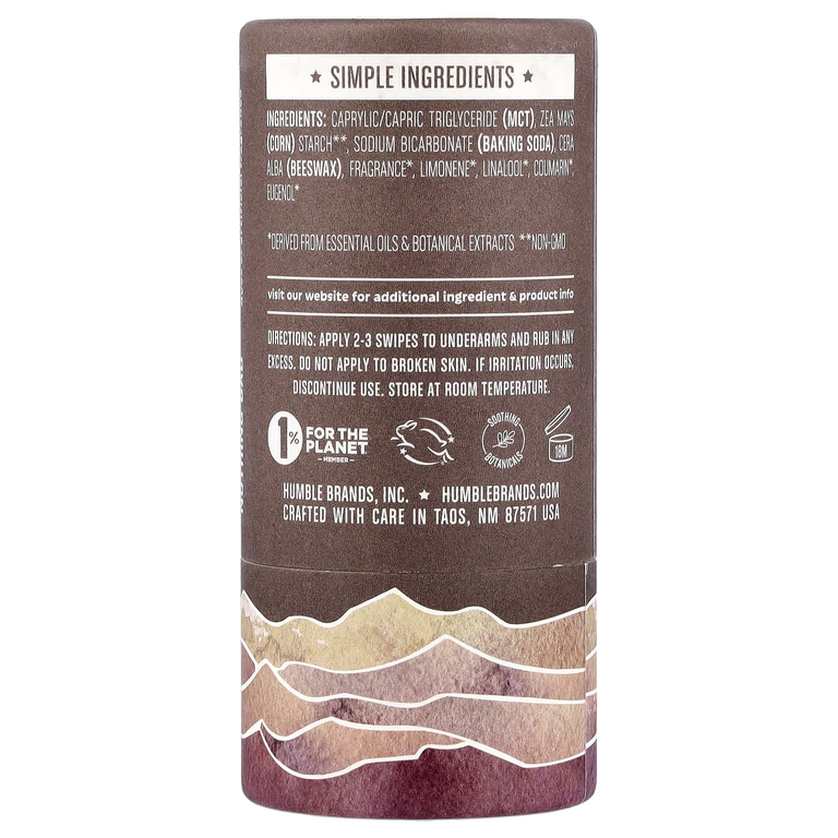 Humble Brands, дезодорант без алюминия, пачули и копал, 75 г (2,65 унции)