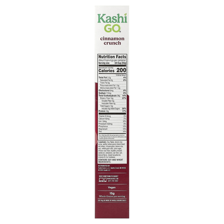 Kashi, GO®, хлопья с протеином и клетчаткой, хрустящая корица, 493 г (17,4 унции)
