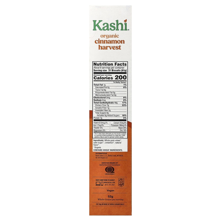 Kashi, органические хлопья, корица, 510 г (18 унций)