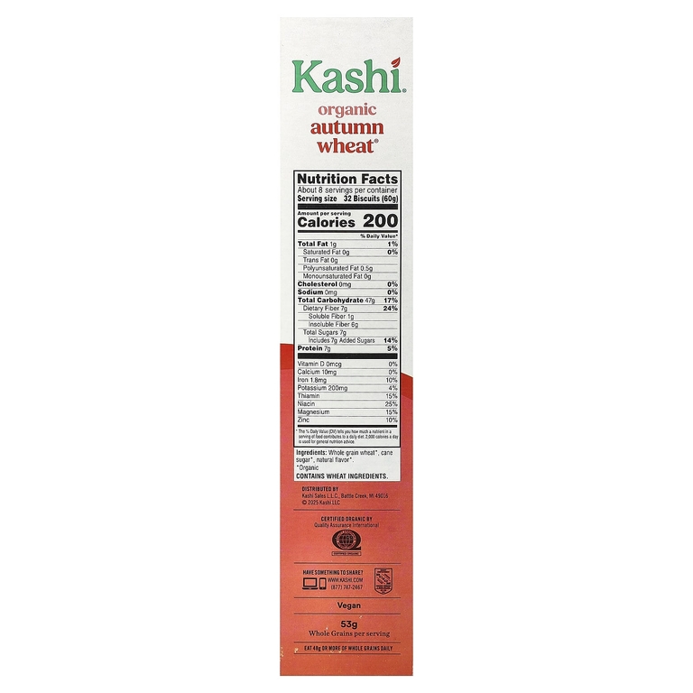 Kashi, органические хлопья, осенняя пшеница, 510 г (18 унций)