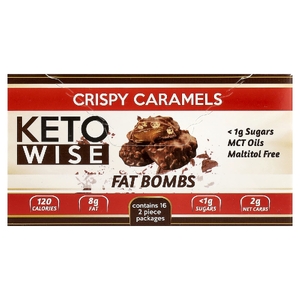 Keto Wise, Fat Bombs, хрустящая карамель, 16 упаковок по 32 г (1,13 унции)