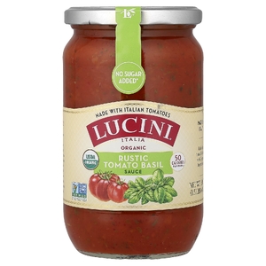 Lucini, органический деревенский томатный соус с базиликом, 680 г (24 унции)