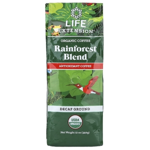 Life Extension, органический кофе, смесь тропических лесов, молотый, без кофеина, 340 г (12 унций)