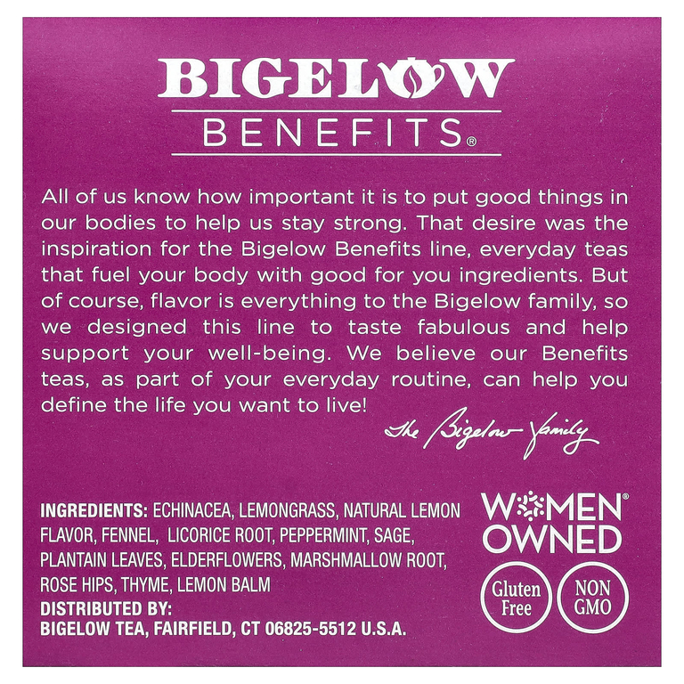 Bigelow, Benefits®, травяной чай Stay Well, лимон и эхинацея, 10 капсул K-Cup®, 32 г (1,1 унции)