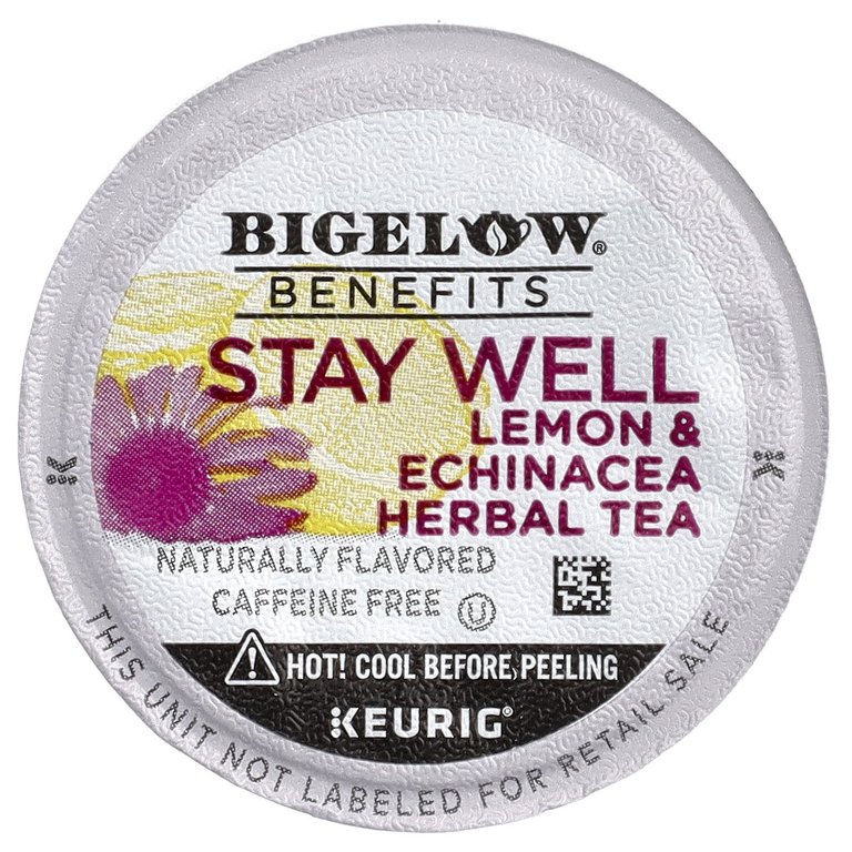 Bigelow, Benefits®, травяной чай Stay Well, лимон и эхинацея, 10 капсул K-Cup®, 32 г (1,1 унции)