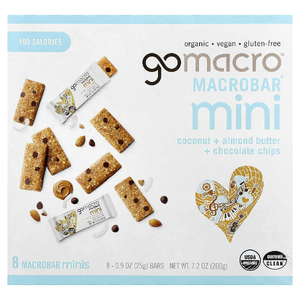 GoMacro, MacroBar® мини, кокос, миндальная паста и шоколадная крошка, 8 батончиков по 25 г (0,9 унции)