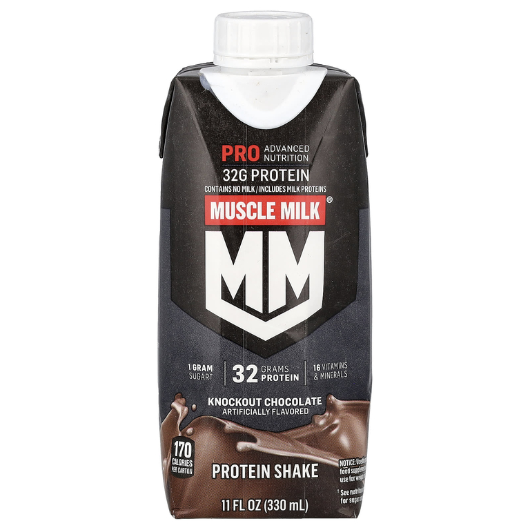 Muscle Milk, Pro Advanced Nutrition, Protein Shake, Knockout Chocolate, 4 Cartons, 11 fl oz (330 ml) Each