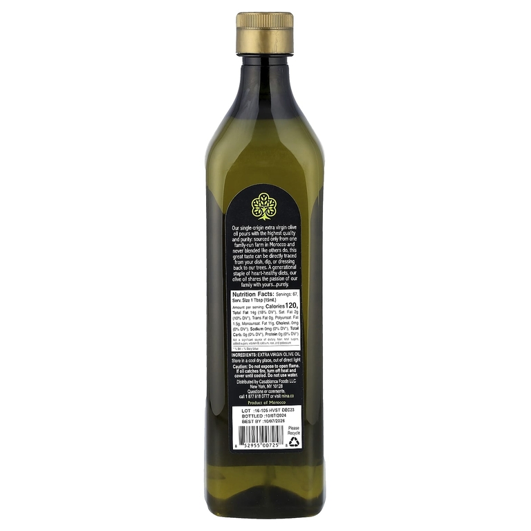 Mina, Moroccan Extra Virgin Olive Oil, 33.8 fl oz (1 L)