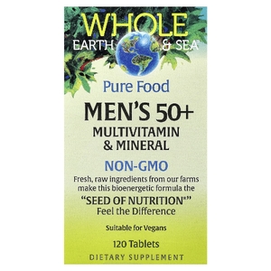 Natural Factors, Whole Earth & Sea®, мультивитамины и минералы для мужчин старше 50 лет, 120 таблеток
