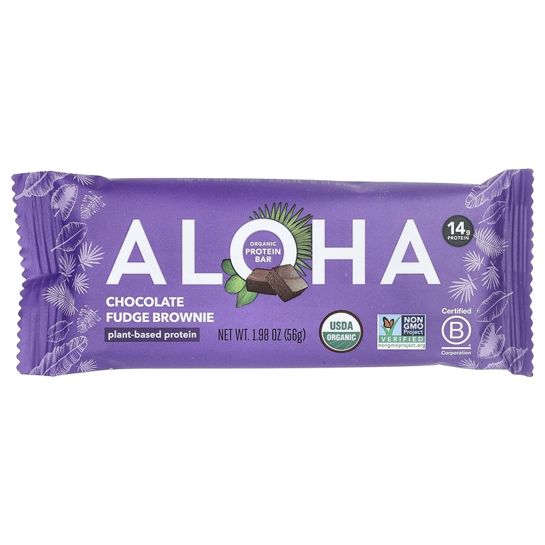 Aloha, Organic Protein Bars, Chocolate Fudge Brownie, 12 Bars, 1.98 oz (56 g) Each