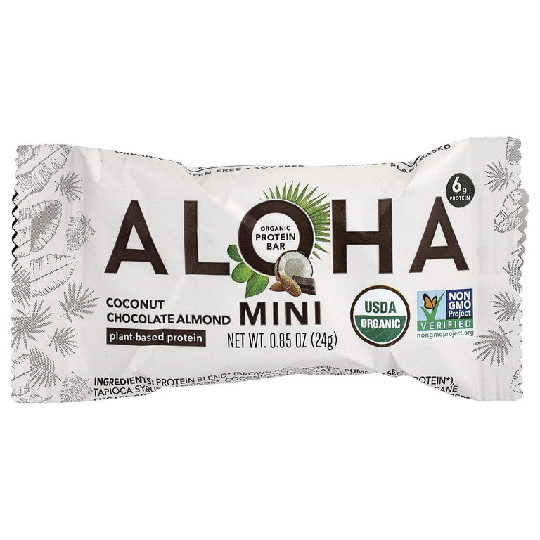 Aloha, Organic Protein Mini Bars, Coconut Chocolate Almond, 20 Bars, 0.85 oz (24 g) Each