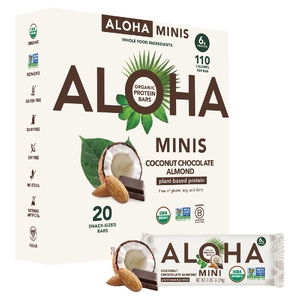 Aloha, Organic Protein Mini Bars, Coconut Chocolate Almond, 20 Bars, 0.85 oz (24 g) Each