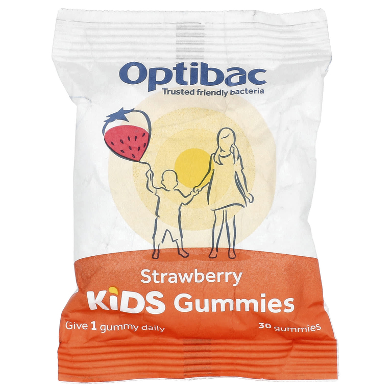 Optibac, Kids Probiotics Gummies, Strawberry, 30 Gummies