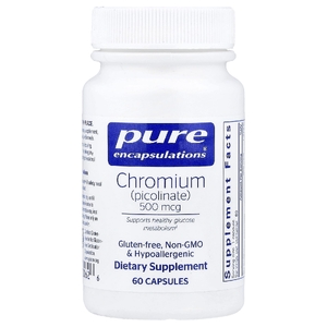 Pure Encapsulations, хром (пиколинат), 500 мкг, 60 капсул