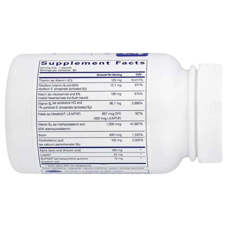 Pure Encapsulations, Ultra-B-Complex with PQQ, 60 Capsules