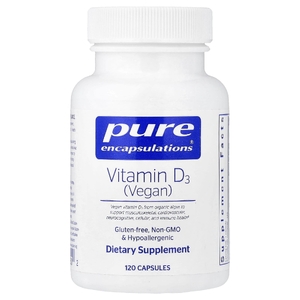 Pure Encapsulations, Vitamin D3 Vegan, 120 Capsules (50 mcg per Capsule)