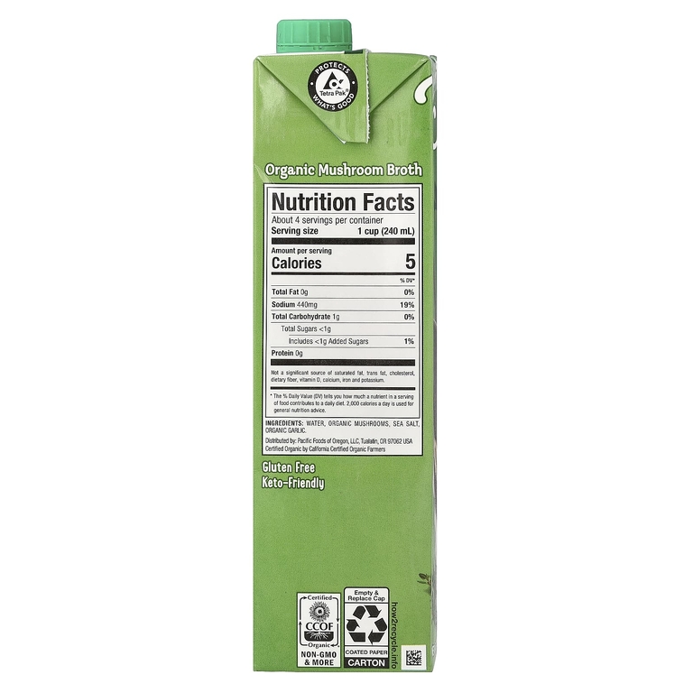 Pacific Foods, органический грибной бульон, 907 г (32 унции)