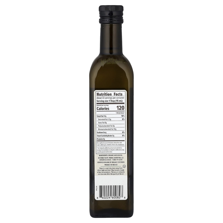 Primal Kitchen, органическое чистое масло авокадо, 500 мл (1 пинта и 0,9 жидк. унции)