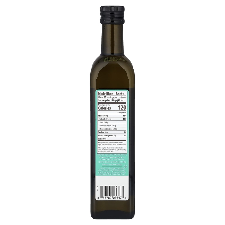 Primal Kitchen, органическое нерафинированное оливковое масло высшего качества, 500 мл (1 пинта, 0,9 жидк. унции)