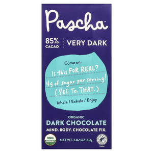 Pascha, органический темный шоколад, очень темный, 85% какао, 80 г (2,82 унции)