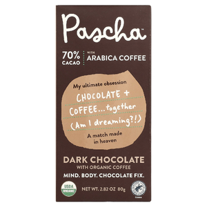 Pascha, органический темный шоколад, кофе арабика, 70% какао, 80 г (2,82 унции)