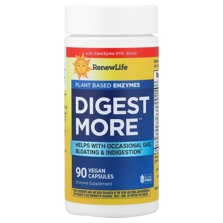 Renew Life, DigestMore™, ферменты, 90 вегетарианских капсул