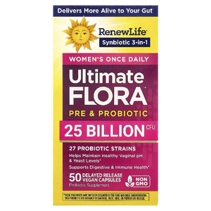 Renew Life, Women's Care, пробиотик Ultimate Flora™, 50 веганских капсул с отсроченным высвобождением