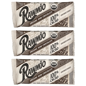 Rawmio, органический необработанный шоколад, без подсластителей, 100% какао, 3 плитки по 30 г (1,1 унции)