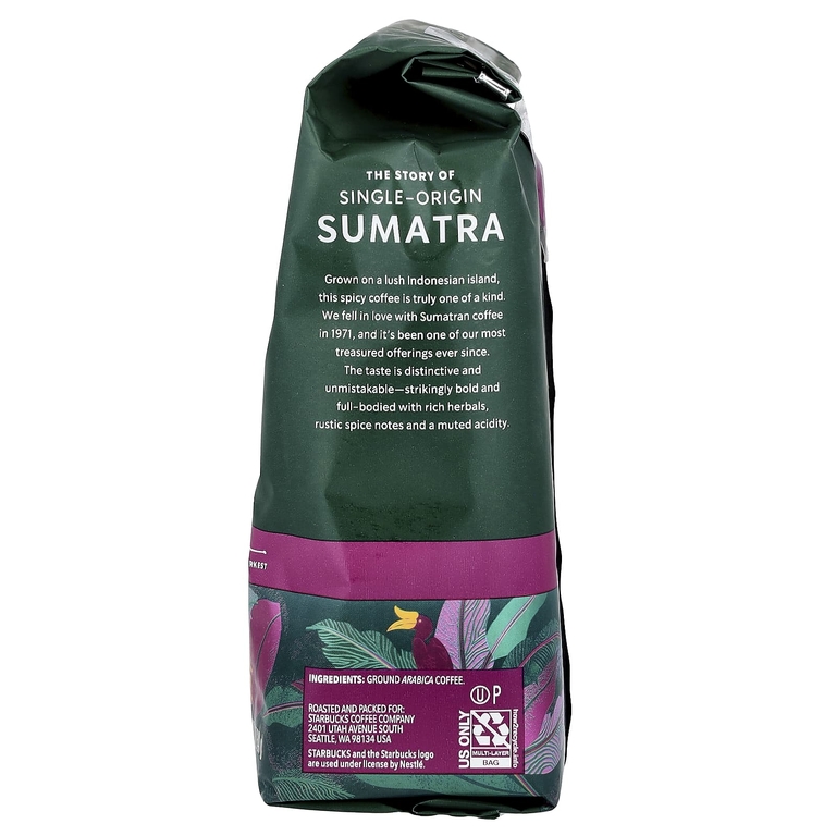 Starbucks, кофе Sumatra, молотый, темная обжарка, 340 г (12 унций)