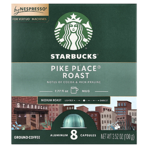 Starbucks, Nespresso®, Pike Place® обжарка, молотый, средняя обжарка, 8 алюминиевых капсул